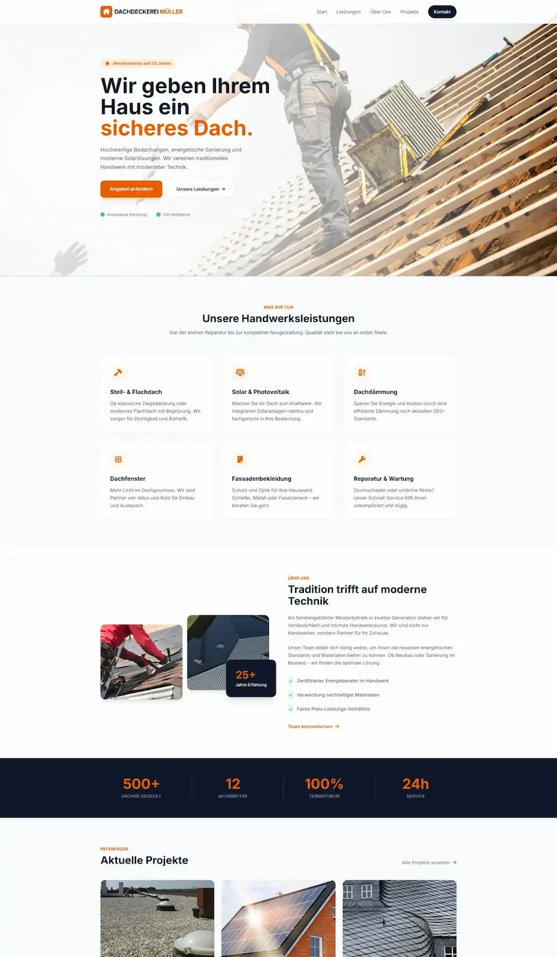 Website Referenz Dachdeckerei Hannover