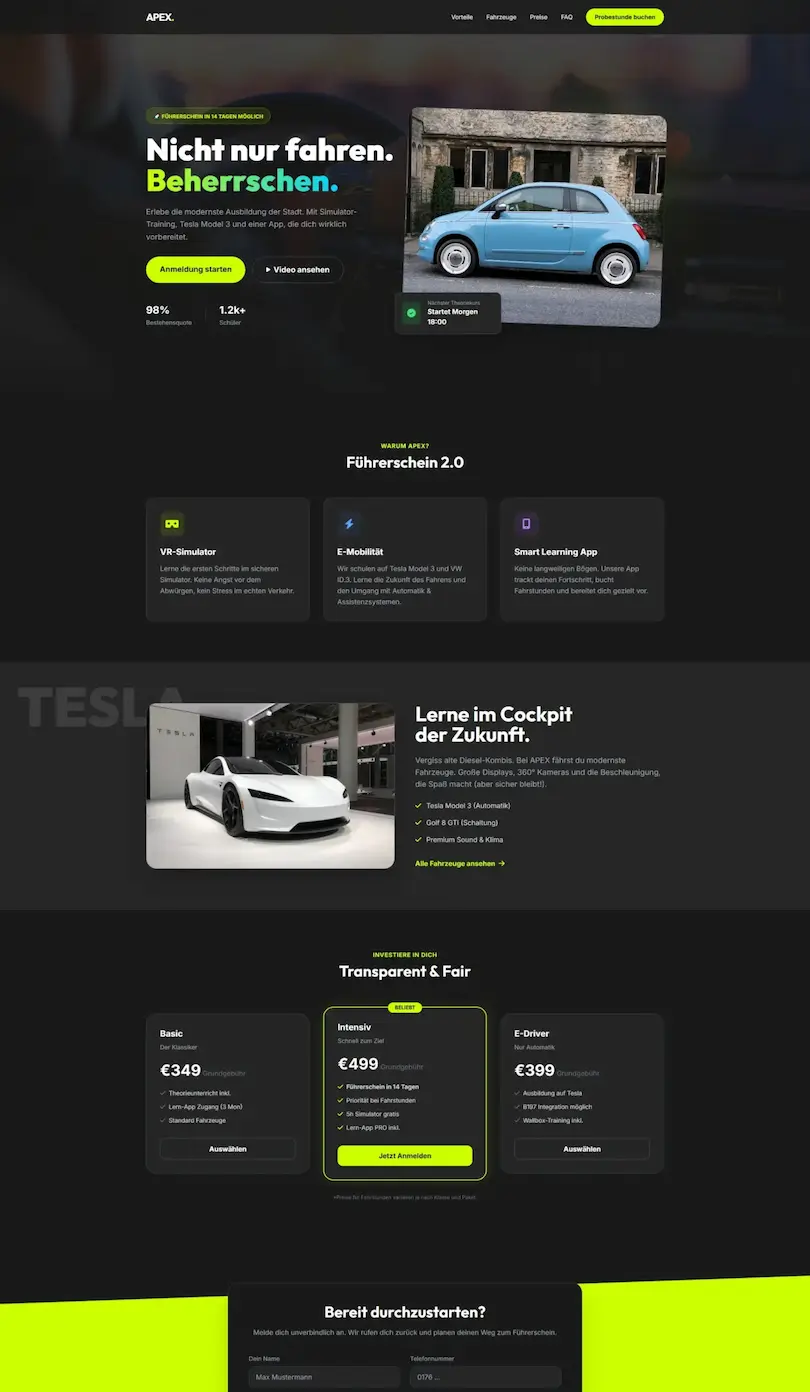 Webdesign Referenz Fahrschule