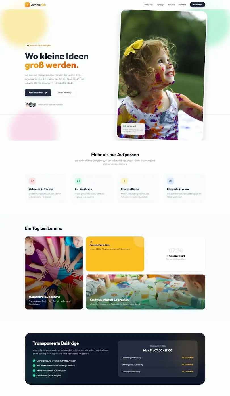 Webdesign Referenz Kindertagesstätte