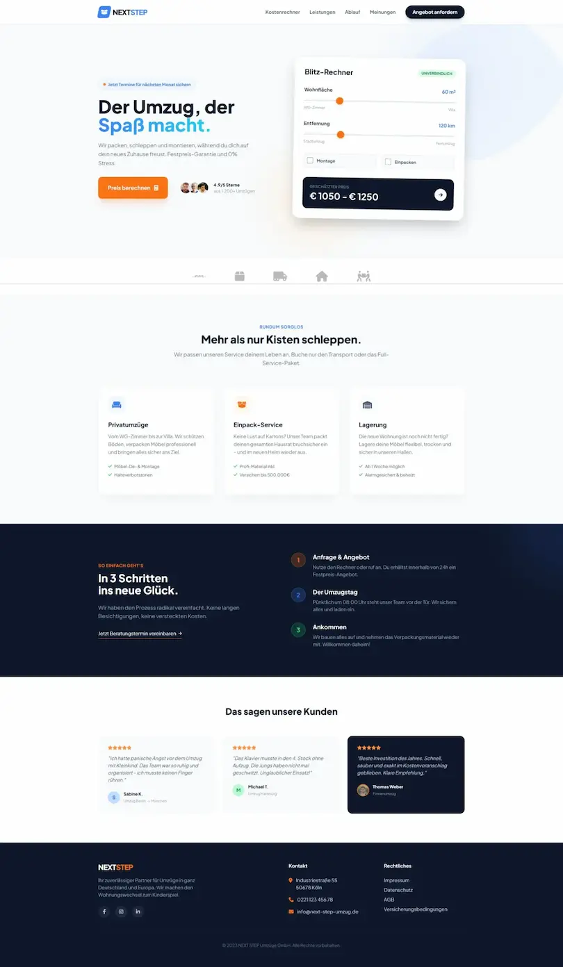 Webdesign Referenz Umzugsunternehmen