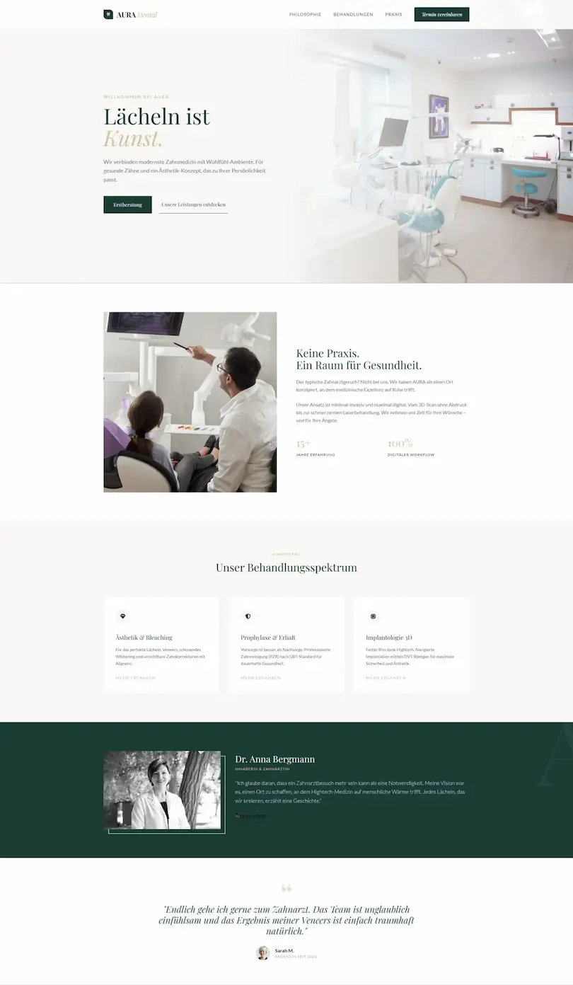 Website Referenz Zahnarztpraxis Hannover